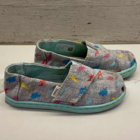 Toms Other - TOMS Kids Dinosaur Shoes Velcro SZ 9